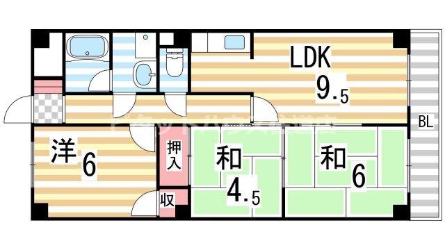 オリエントレジデンス新庄(3LDK/1階)の間取り写真