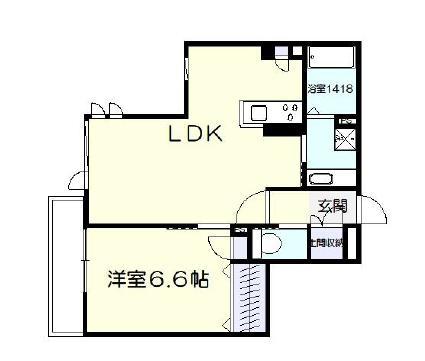 N-CUBE(1LDK/3階)の間取り写真