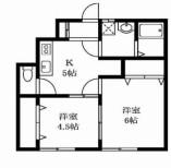 ラフィーネ田園調布(2K/1階)の間取り写真