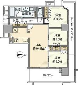 プレミスト泉レジデンス(3LDK/7階)の間取り写真