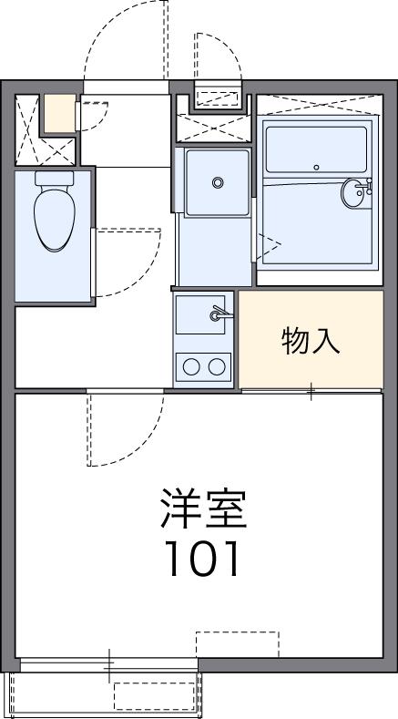 ヤングヴィラ坂上(1K/1階)の間取り写真