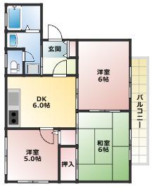 グランシティ A(3DK/2階)の間取り写真