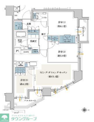 グレーシア横浜(3LDK/8階)の間取り写真