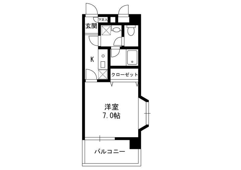 モアナリノ(1K/5階)の間取り写真