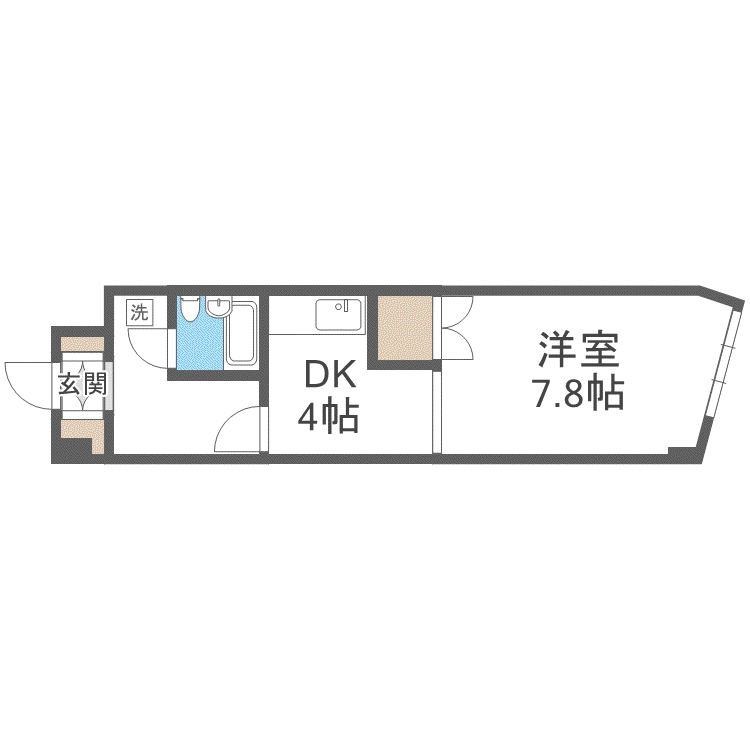 ハイツしらかば(1DK/2階)の間取り写真