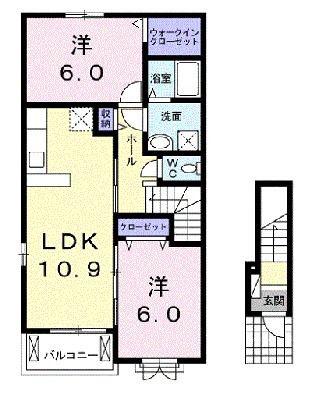 グランフィル3(2LDK/2階)の間取り写真