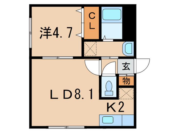 PLENUS1(1LDK/4階)の間取り写真