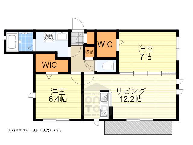 フィオーレ山手町(2LDK/2階)の間取り写真