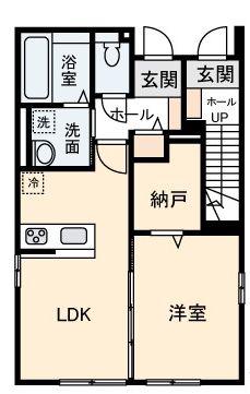 ヒューべリオン(1LDK/1階)の間取り写真