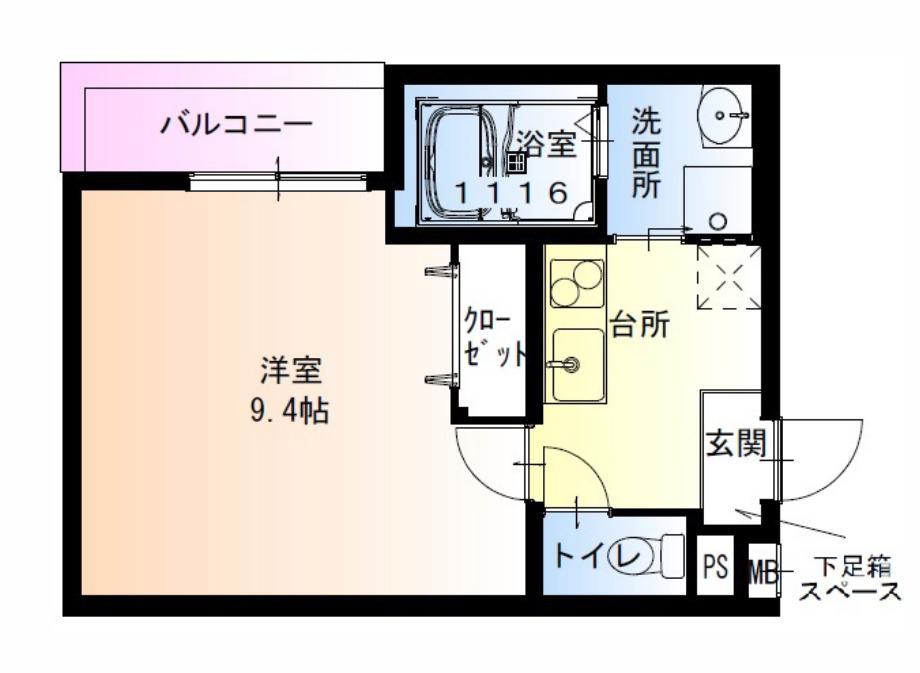 フジパレス我孫子西II番館(1K/2階)の間取り写真