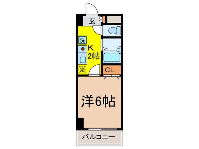 クオーレ青葉台(1K/4階)の間取り写真