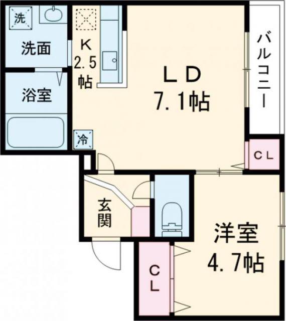 ATLANTIS SUEHIRO(1LDK/2階)の間取り写真