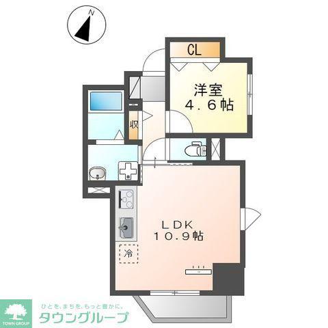 桜FLAG(1LDK/5階)の間取り写真