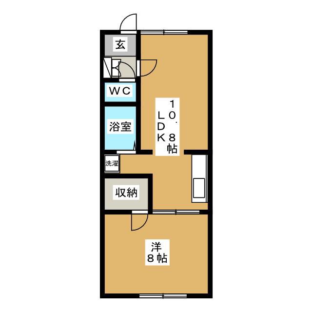 メゾン秀永B(1LDK/2階)の間取り写真