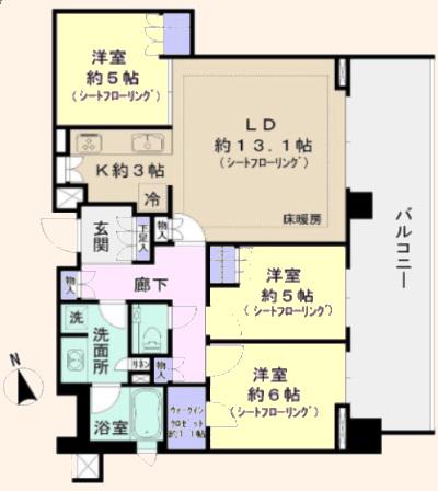 ヴィークステージ 南馬込(3LDK/8階)の間取り写真