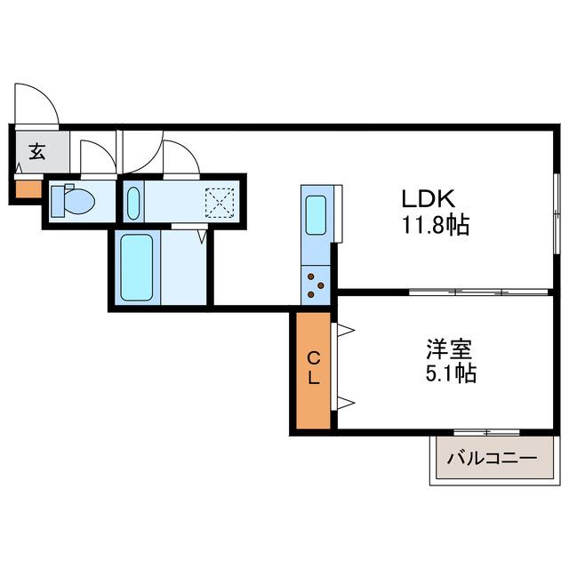 YS N10(1LDK/2階)の間取り写真