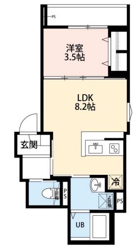 ROBOT HOME 小田急相模原(1LDK/1階)の間取り写真