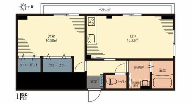 M・TフラットIII(1LDK/1階)の間取り写真