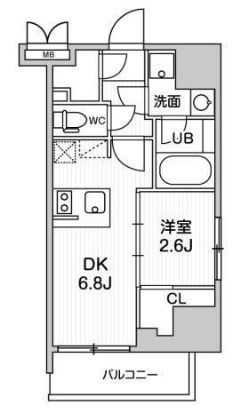 SYFORME大井町II(1DK/8階)の間取り写真