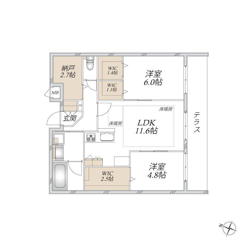 SUN MALL V(2SLDK/1階)の間取り写真