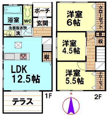 プレミアムタウン AH(3LDK/1階)の間取り写真