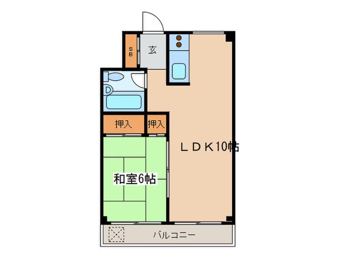 三益ビル(1LDK/3階)の間取り写真