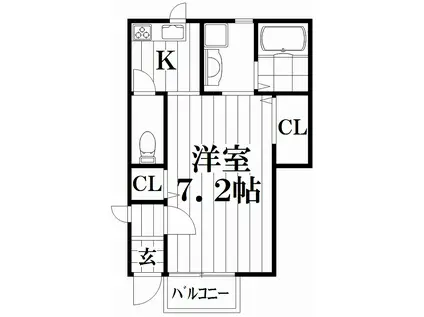 アムールブリエ(1K/1階)の間取り写真