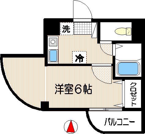 デシタリオ橘(1K/2階)の間取り写真