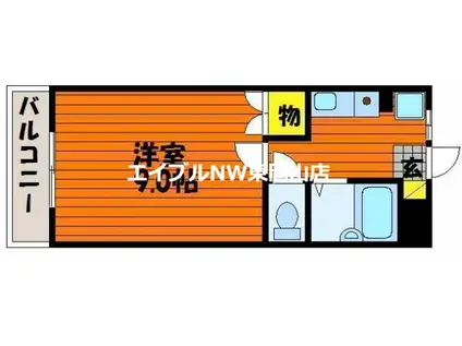 桂マンションII(1K/1階)の間取り写真