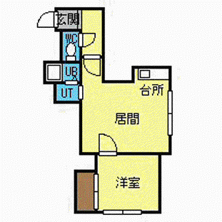 アーバン宮の沢(1DK/2階)の間取り写真