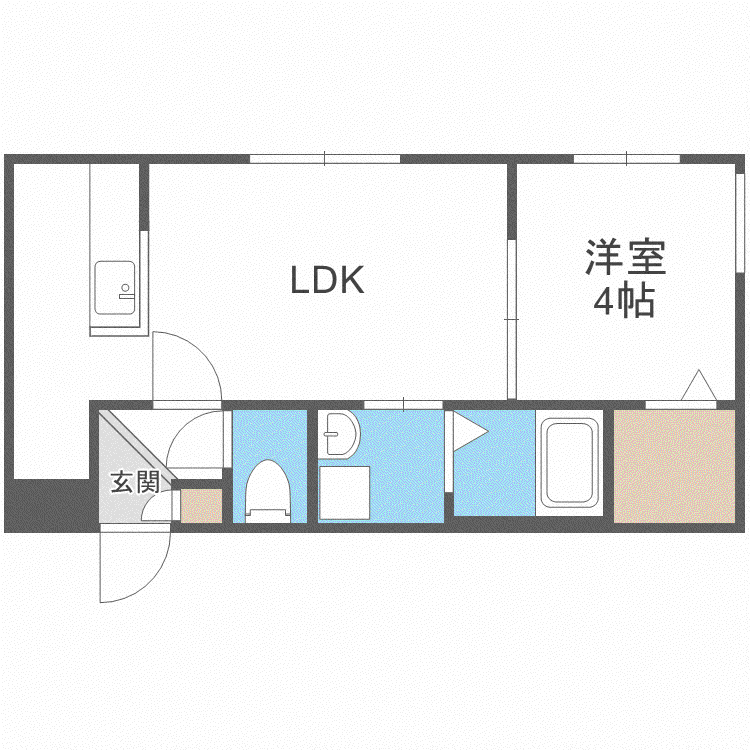 PODIO西町(1LDK/1階)の間取り写真