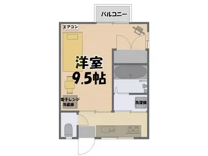 水口ビル(1K/3階)の間取り写真