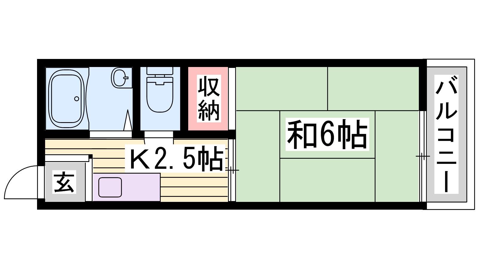 サンシティ上大野(1K/2階)の間取り写真
