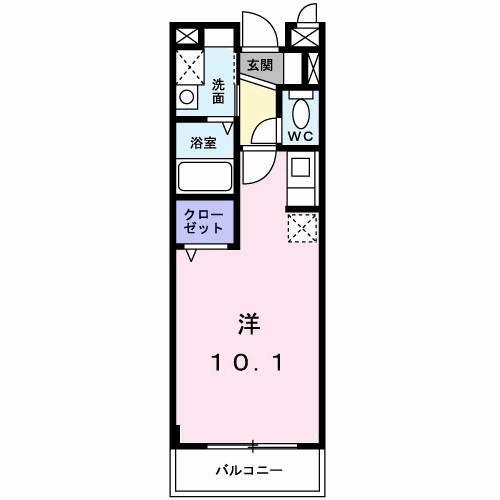 エクセレント(ワンルーム/2階)の間取り写真