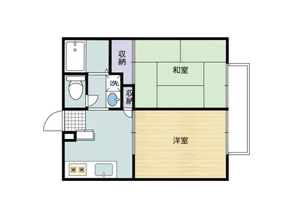 グランシャリオ(2DK/1階)の間取り写真