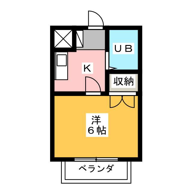 コーポU(1K/2階)の間取り写真