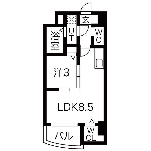 SEST新大阪(1LDK/10階)の間取り写真