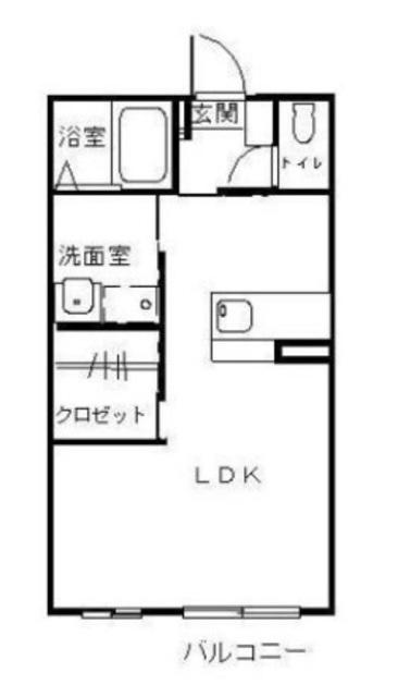 エスペランサA棟(ワンルーム/1階)の間取り写真