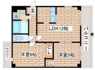 トアピエス須磨(2LDK/7階)の間取り写真