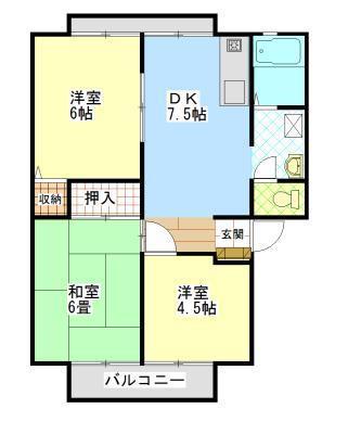 ウィンディア高尾(3DK/1階)の間取り写真