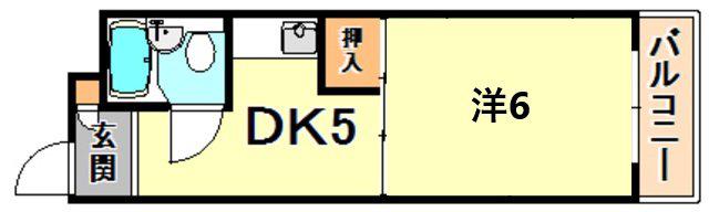 大和テラス(1DK/1階)の間取り写真