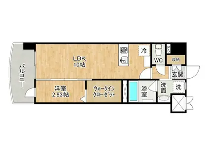 プレジデンスざ・さくら通(1LDK/8階)の間取り写真