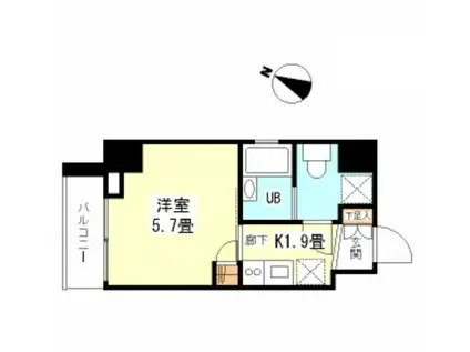 シンシア芝浦LUNETTA シンシア芝浦ルネッタ(1K/5階)の間取り写真