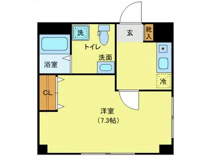 HOLLYS YOKOHAMA(1K/4階)の間取り写真