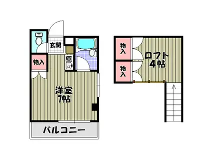 アプティ2番館(ワンルーム/4階)の間取り写真