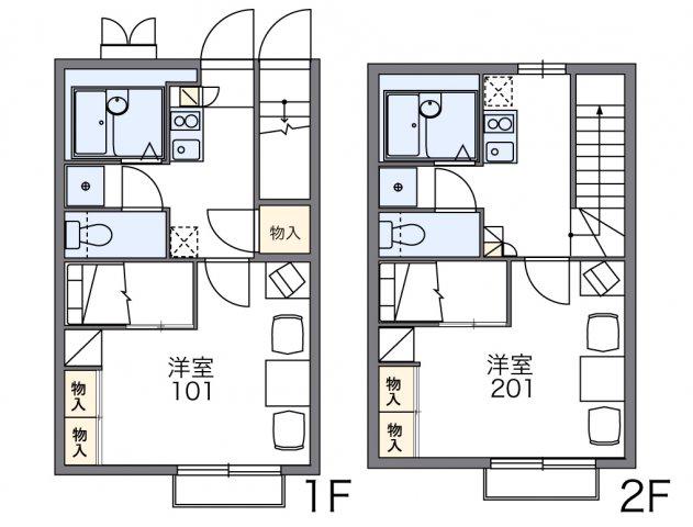 レオパレス幸田B(1K/2階)の間取り写真