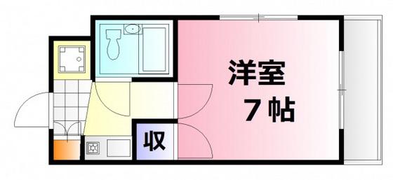 アメニティ段原南(1K/3階)の間取り写真
