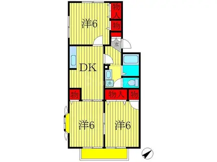 アルシュ11(3DK/1階)の間取り写真