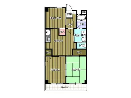 伊藤ビル(3DK/3階)の間取り写真