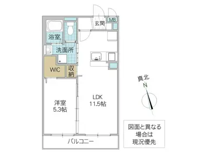 ヴィヴァーチェ阿見(1LDK/3階)の間取り写真